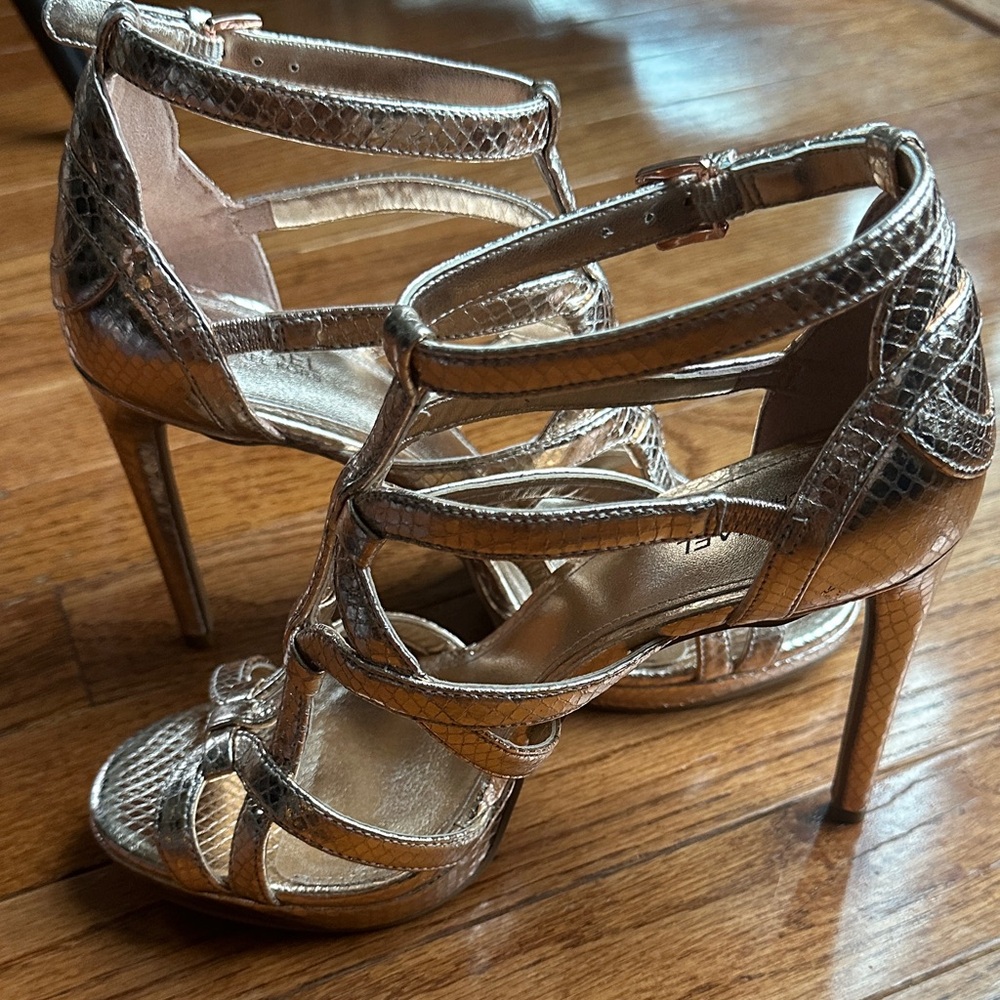 Michael Kors Metallic Strappy Heels